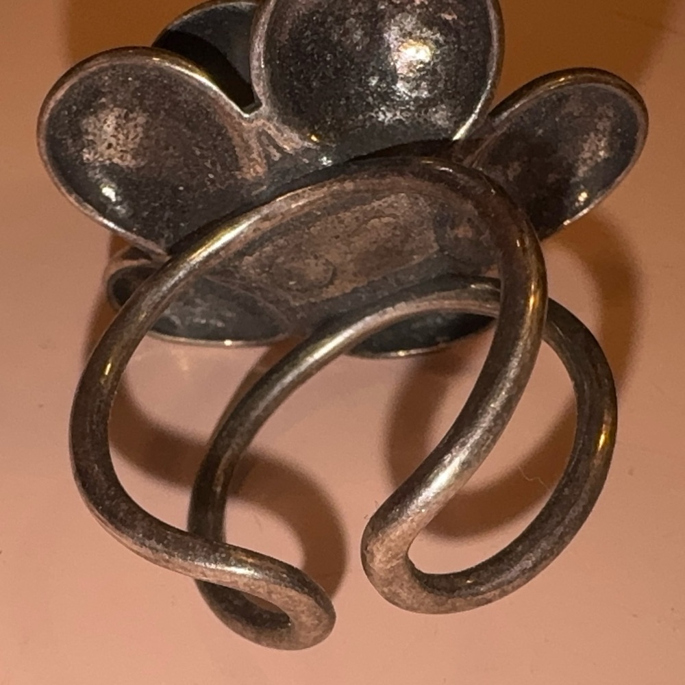 Silver Flower Statement Ring - image 2